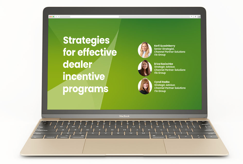 image of dealer incentive webinar presentation on laptop