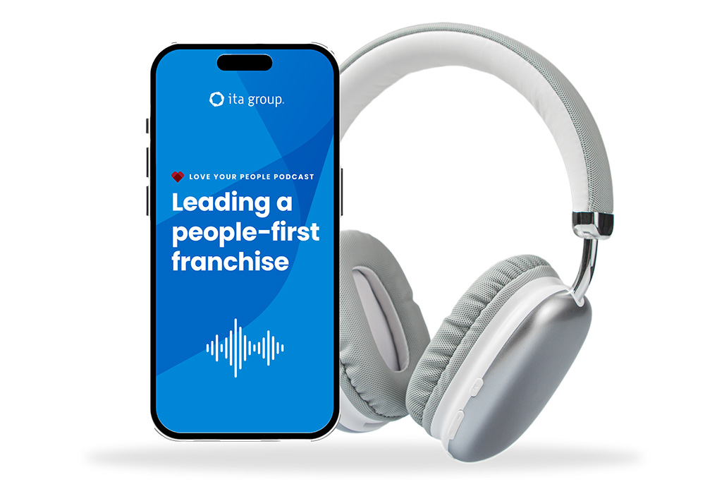 leading a people-first franchise podcast on mobile device